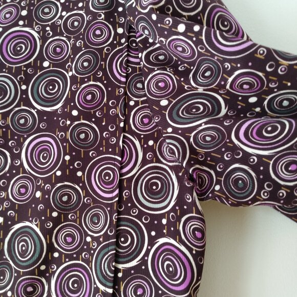 Handmade Mennonite Cape Dress 40"B 37"W Brown Purple Swirl AS IS - Picture 8 of 10